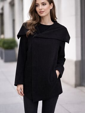 Simply Vera Vera Wang Black Trench Coat #226